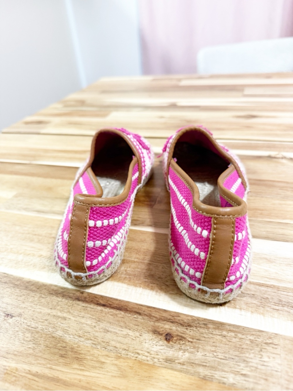 Tory Burch Shaw Espadrille in Hibiscus Flower / Royal Tan  Pink Braided Jute - Picture 6 of 9
